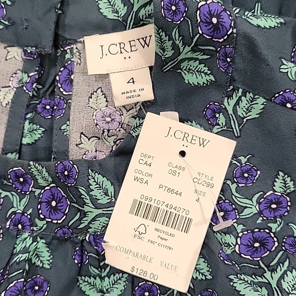 J Crew Factory Printed mockneck tiered midi dress CD299 NWT Size 6 - Picture 9 of 9